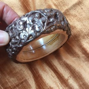 Vintage bracelet Ivory and silver work